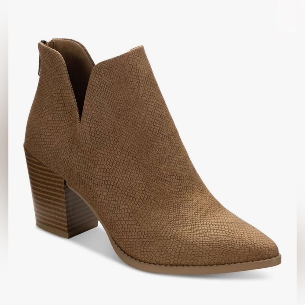 SUN + STONE Women's Elizaa Booties Cognac Size 10.5M NIB